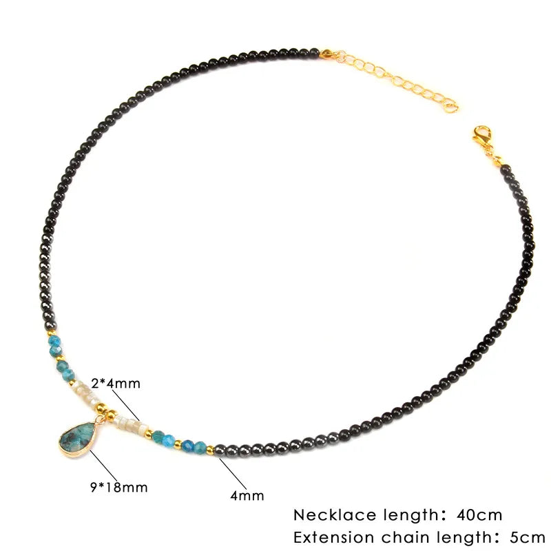 40cm Drop Pendant Necklace Natural Quartzs Stone Beaded Charm Necklaces Vintage Female Energy Necklace for Women Jewelry Gifts