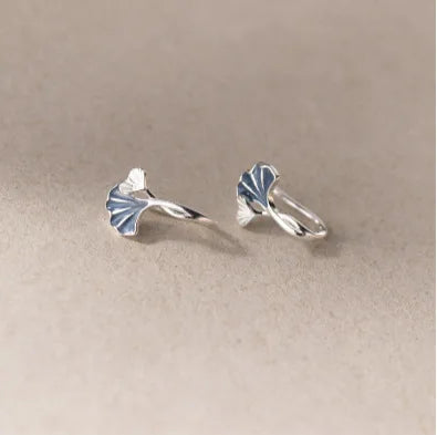 925 Sterling Silver Ginkgo Leaf Stud Earrings For Women Luxury Quality Jewelry Accessories Wholesale 2024 Trend Money 925