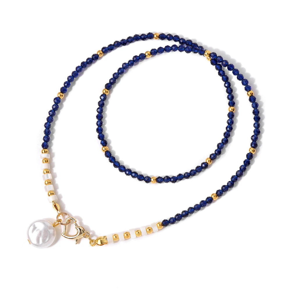 40cm Drop Pendant Necklace Natural Quartzs Stone Beaded Charm Necklaces Vintage Female Energy Necklace for Women Jewelry Gifts