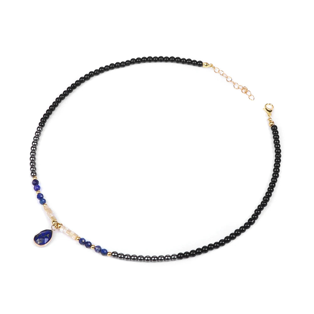 40cm Drop Pendant Necklace Natural Quartzs Stone Beaded Charm Necklaces Vintage Female Energy Necklace for Women Jewelry Gifts