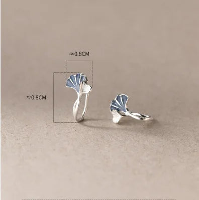 925 Sterling Silver Ginkgo Leaf Stud Earrings For Women Luxury Quality Jewelry Accessories Wholesale 2024 Trend Money 925