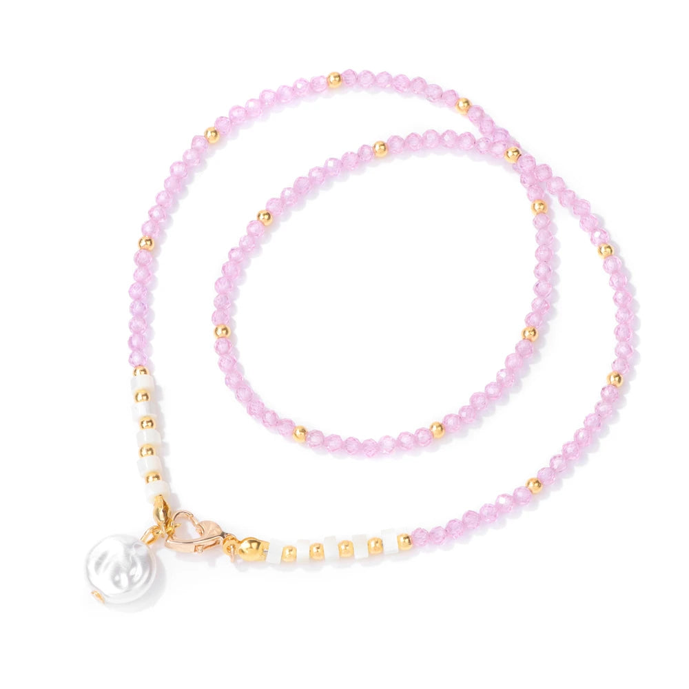 40cm Drop Pendant Necklace Natural Quartzs Stone Beaded Charm Necklaces Vintage Female Energy Necklace for Women Jewelry Gifts