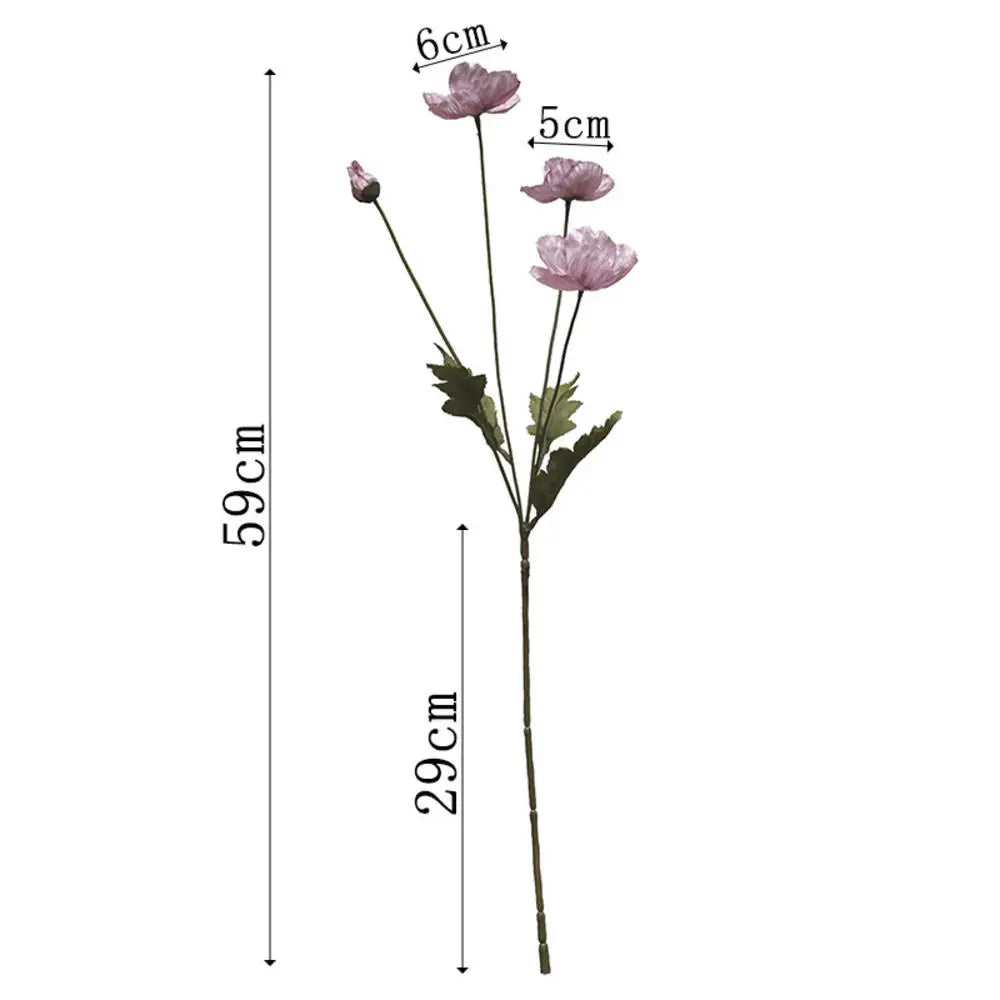 Artificial Flowers Fake Poppy Silk Flowers Long Stem Housewarming Garden Table Wedding DIY Party Wedding Bridal Bouquet Decor
