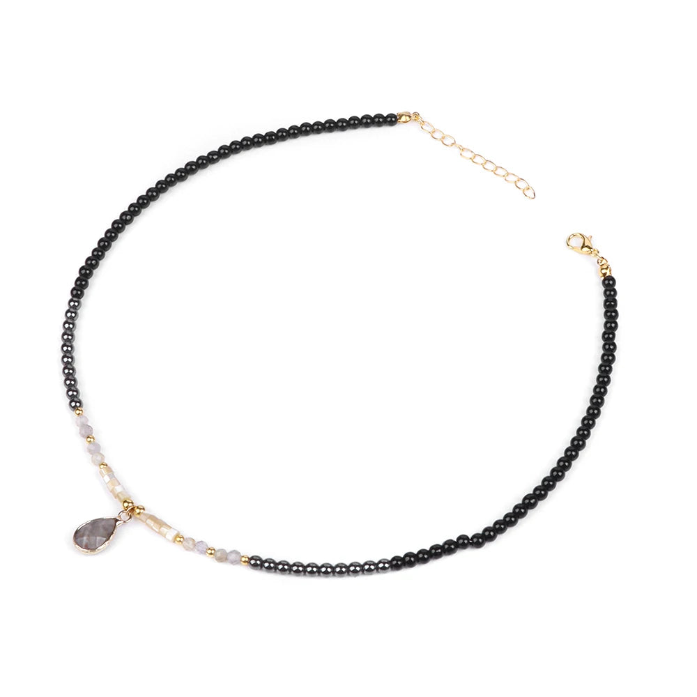 40cm Drop Pendant Necklace Natural Quartzs Stone Beaded Charm Necklaces Vintage Female Energy Necklace for Women Jewelry Gifts