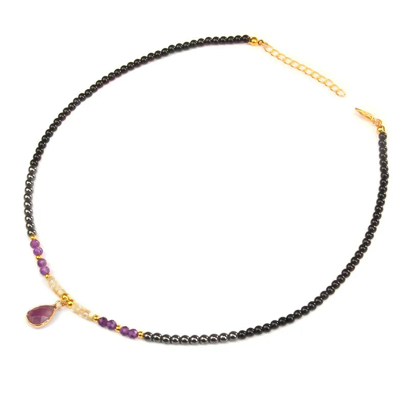40cm Drop Pendant Necklace Natural Quartzs Stone Beaded Charm Necklaces Vintage Female Energy Necklace for Women Jewelry Gifts