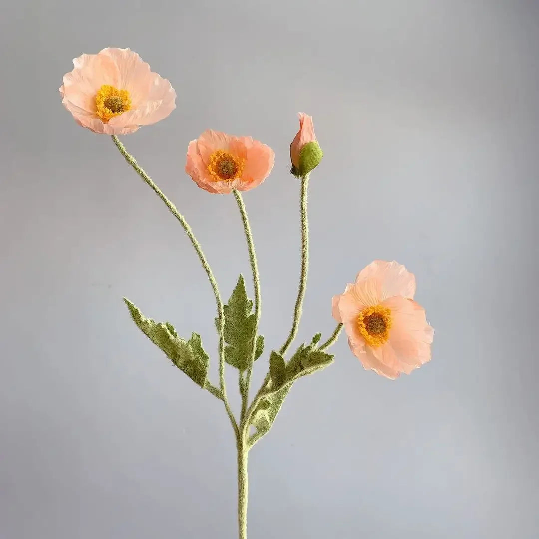 Artificial Flowers Fake Poppy Silk Flowers Long Stem Housewarming Garden Table Wedding DIY Party Wedding Bridal Bouquet Decor