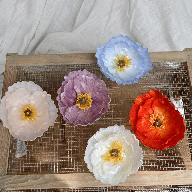 14Cm Poppy Big Flower Head Artificial Flower Creative Handmade DIY Photography Window Background Wall Poppy
