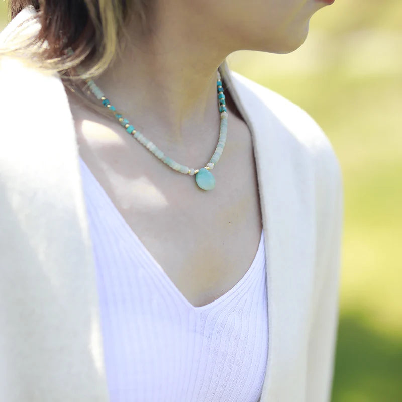 Amazonite Choker Necklace | Boho Jewellery